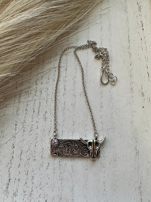 Wild One Handmade Sterling Silver Wild Horse Bar Necklace