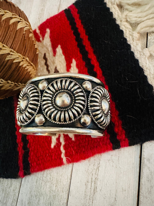 Navajo Rolled Sterling Silver Cuff Bracelet