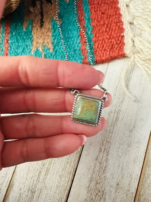 Navajo Turquoise & Sterling Silver Square Necklace