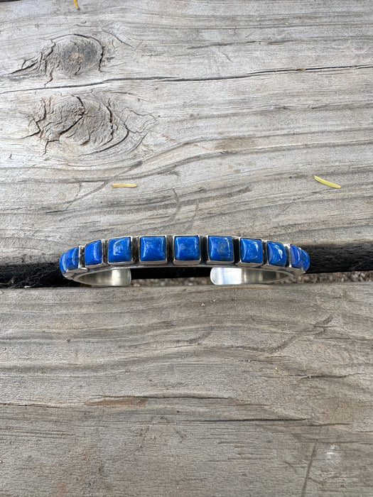 Handmade Lapis & Sterling Silver Cuff Bracelet