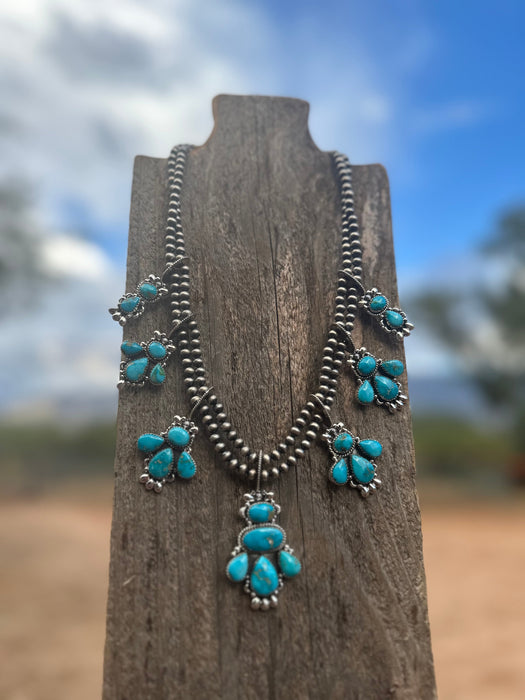 Taos Collection Handmade Sterling Silver & South Hill Sonoran Turquoise Necklace