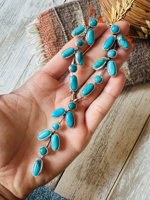 Navajo Sterling Silver & Turquoise Vine Necklace