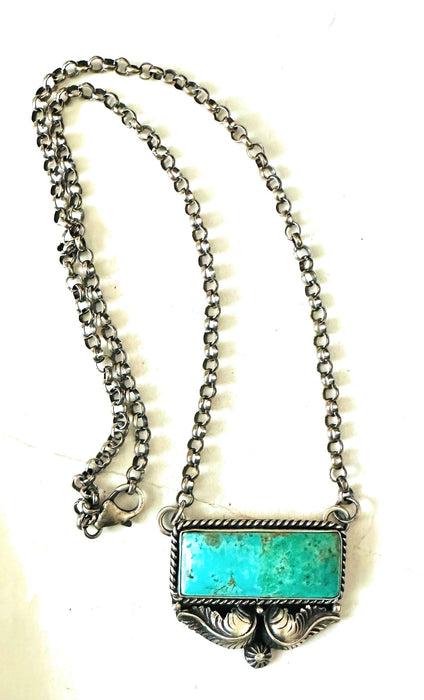 Navajo Sterling Silver & Royston Turquoise Necklace