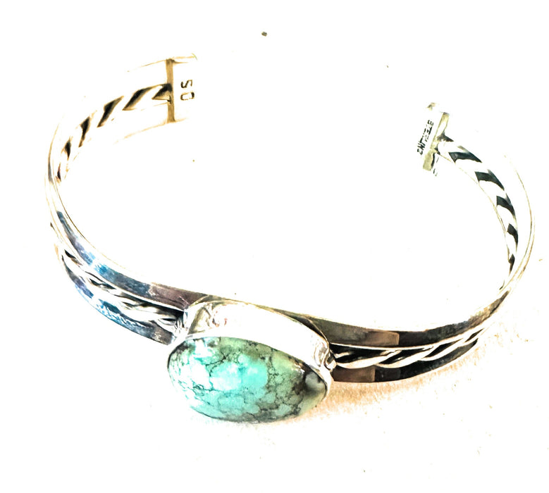 Navajo Sterling Silver & Turquoise Cuff Bracelet