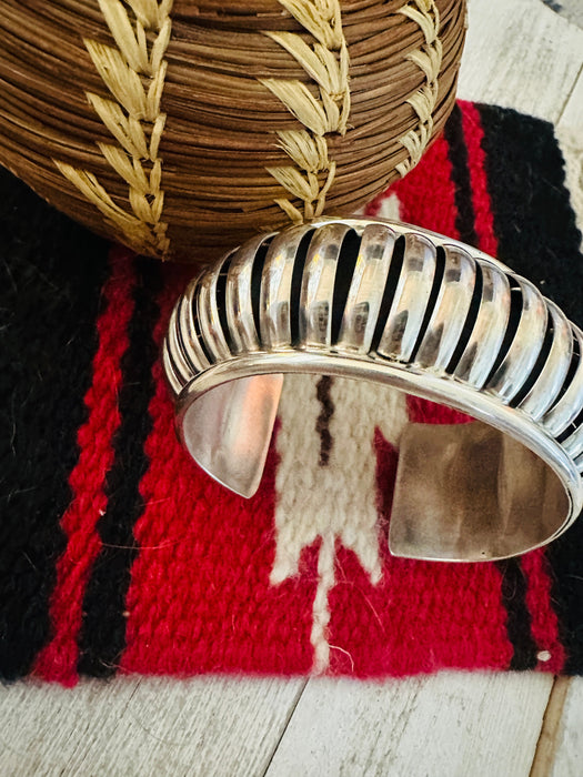 Navajo Rolled Sterling Silver Cuff Bracelet