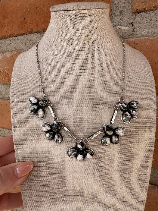 “The Sunny Set” Beautiful Handmade Sterling Silver & White Buffalo Necklace Set