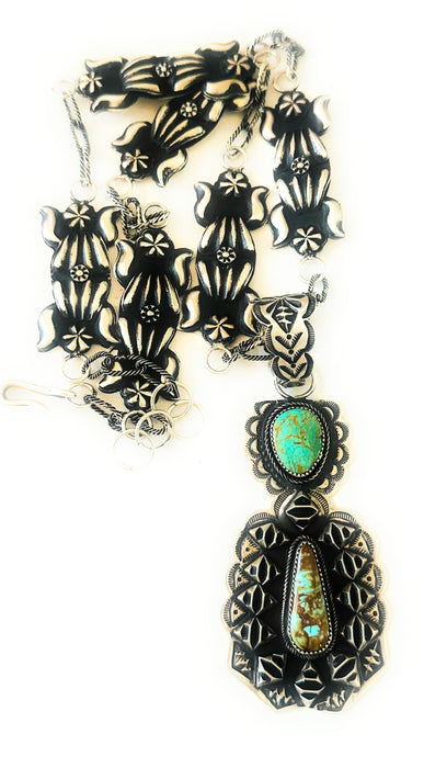 Navajo Sterling Silver & Royston Turquoise Necklace