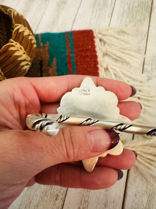 Navajo Turquoise & Sterling Silver Cluster Cuff Bracelet