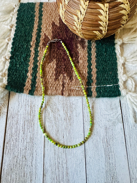 Navajo Sterling Silver, Spiny & Turquoise Beaded Lariat Necklace