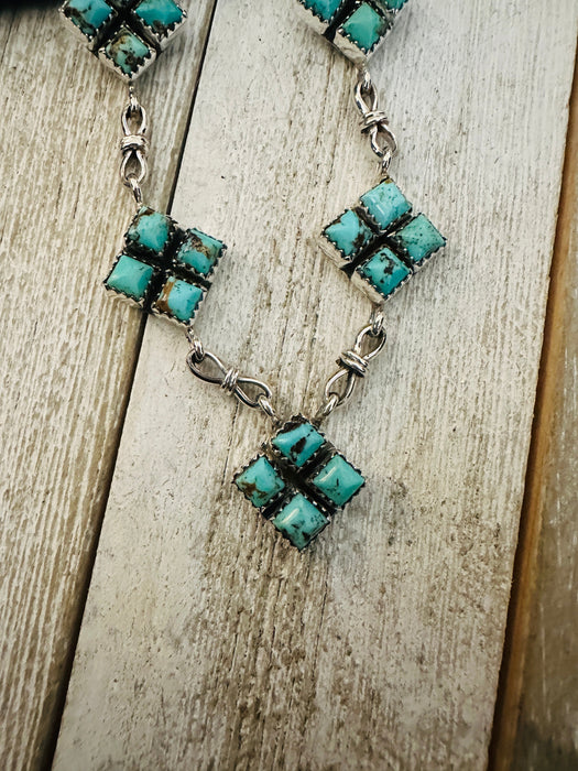 Navajo Sterling Silver & Turquoise Necklace by Julia Etsitty