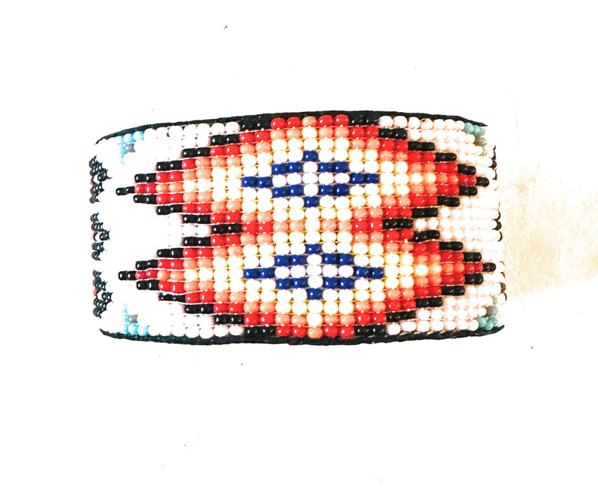 Navajo Made Beaded Leather Bracelet