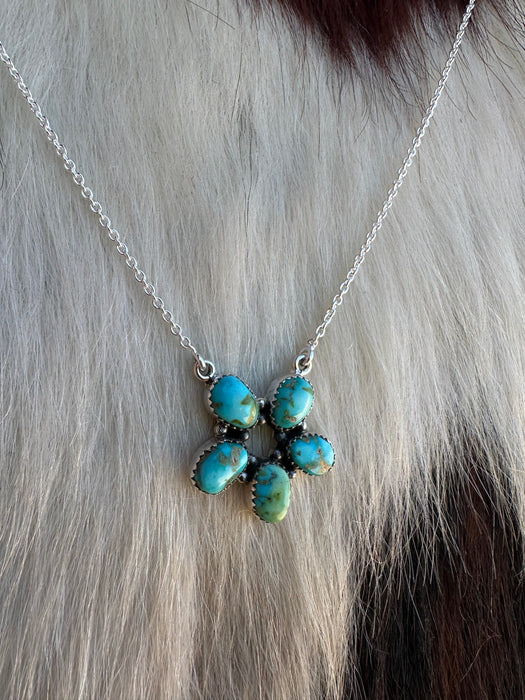 Beautiful Handmade Sterling Silver & Sonoran Mountain Turquoise Necklace