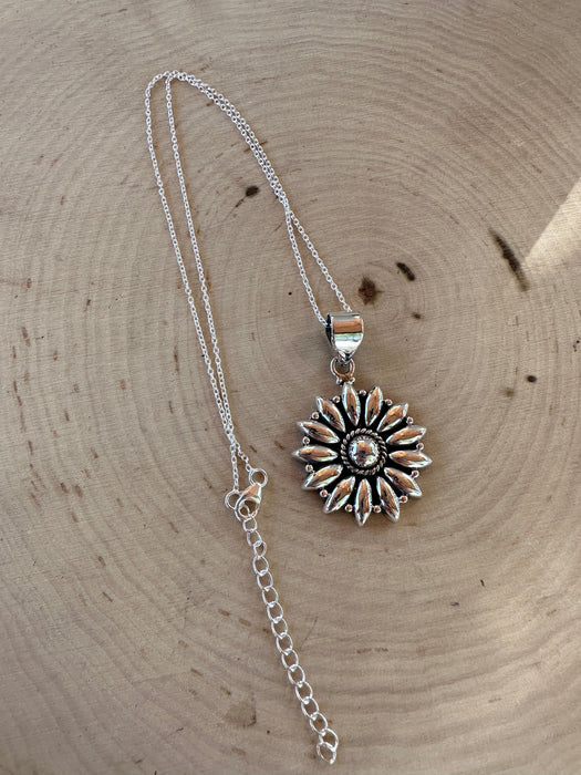 Handmade Sterling Silver Flower Necklace