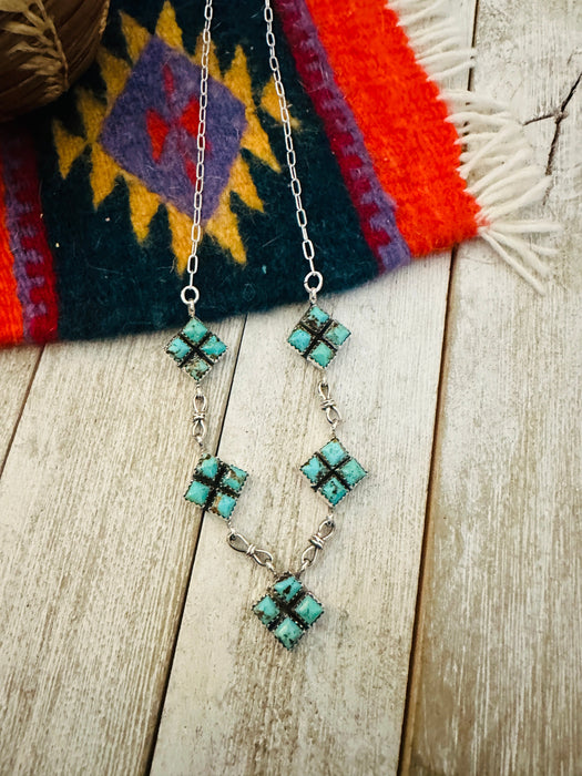 Navajo Sterling Silver & Turquoise Necklace by Julia Etsitty