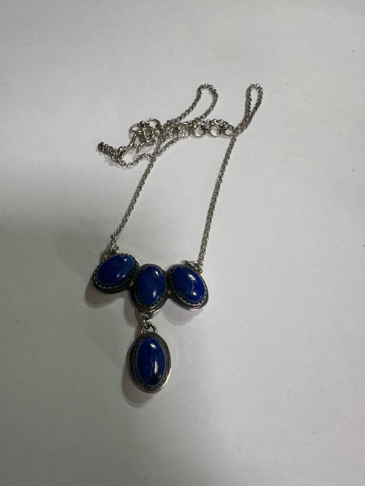 Handmade Lapis & Sterling Silver Necklace