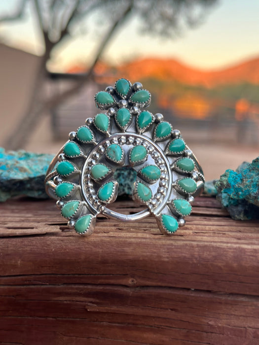 Navajo Turquoise & Sterling Silver Naja Cuff Bracelet