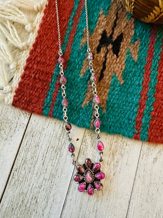 Handmade Sterling Silver & Pink Mojave Necklace