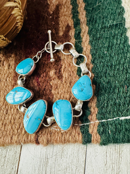 Navajo Turquoise & Sterling Silver Link Bracelet