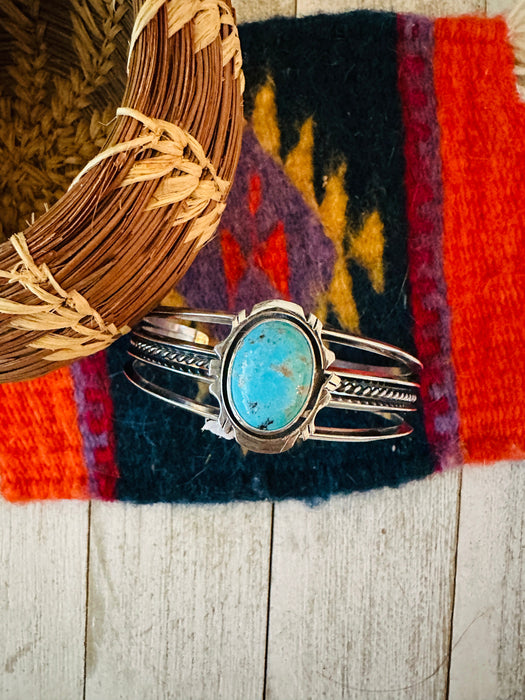 Navajo Sterling Silver & Turquoise Cuff Bracelet