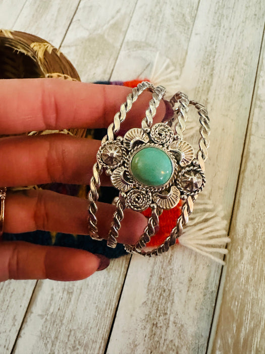 Navajo Sterling Silver & Turquoise Cuff Bracelet