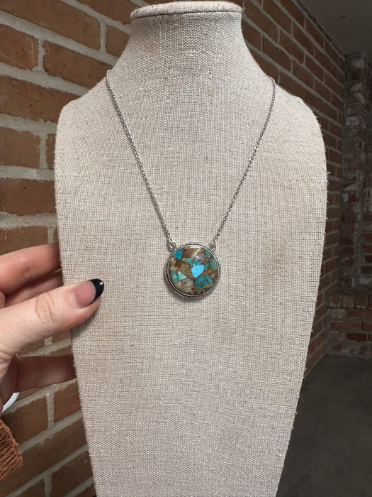 Handmade Sterling Silver & Royston Turquoise Necklace