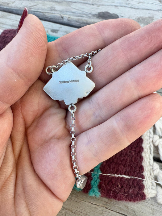 Handmade Sterling Silver Sonoran Mountain Turquoise Necklace