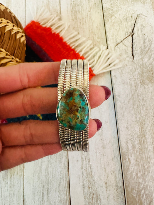 Navajo Royston Turquoise & Sterling Silver Cuff Bracelet