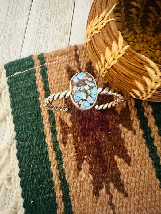 Navajo Sterling Silver & Golden Hills Turquoise Cuff Bracelet