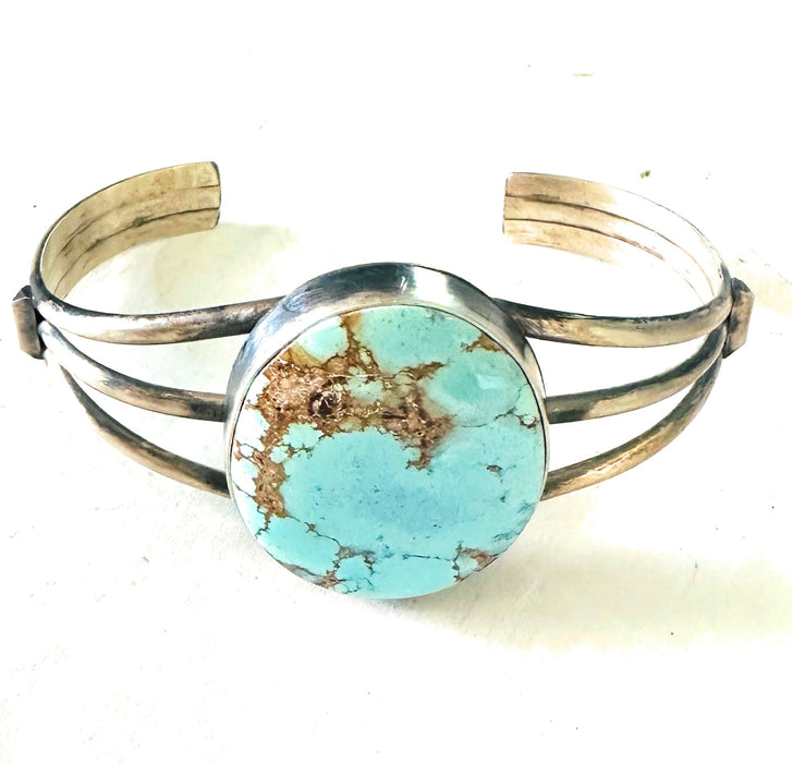 Navajo Golden Hills Turquoise & Sterling Silver Cuff Bracelet