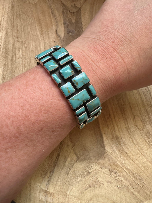 Handmade Turquoise & Sterling Silver Cuff Bracelet