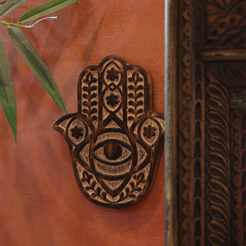 Decor - Wooden Hamsa - Myrtle 7"x6"