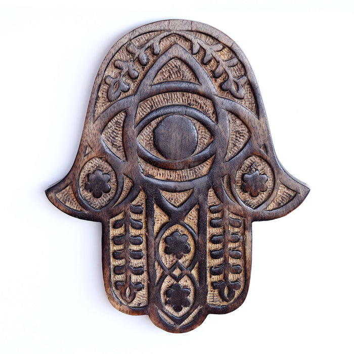 Decor - Wooden Hamsa - Myrtle 7"x6"