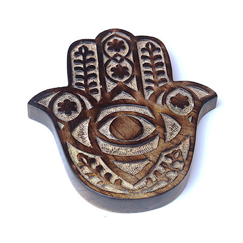 Decor - Wooden Hamsa - Myrtle 7"x6"