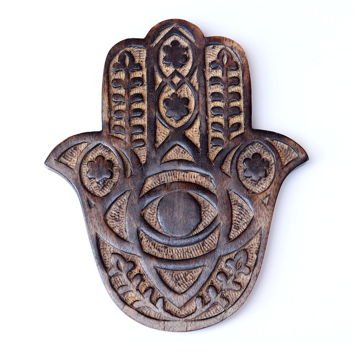 Decor - Wooden Hamsa - Myrtle 7"x6"