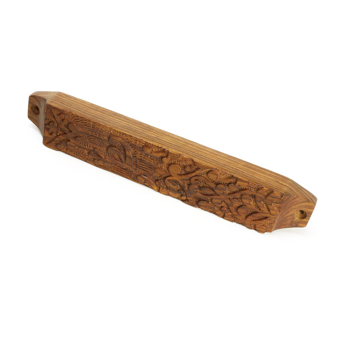 Decor - Wooden Mezuzah Case 9"x1.5" Ornamental