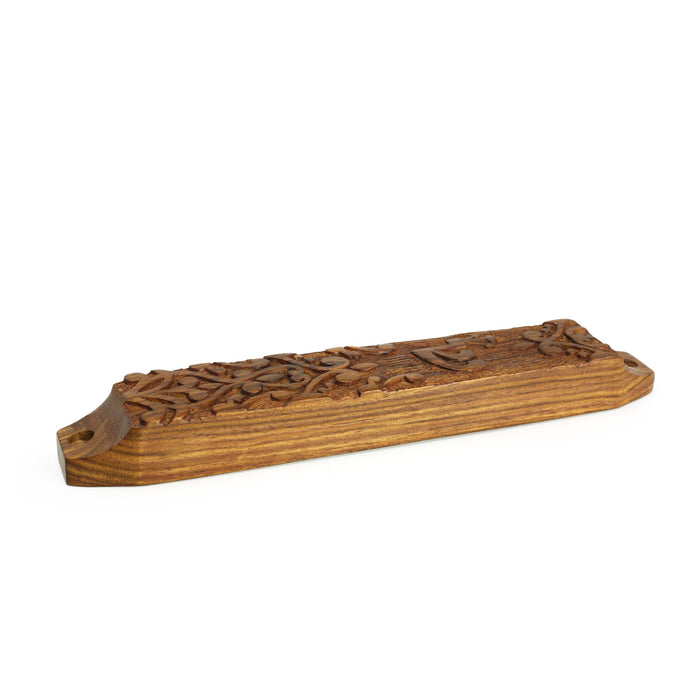 Decor - Wooden Mezuzah Case 9"x1.5" Ornamental