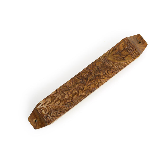 Decor - Wooden Mezuzah Case 9"x1.5" Garden