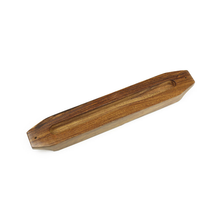 Decor - Wooden Mezuzah Case 9"x1.5" Peacock