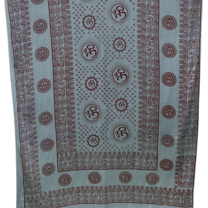 Meditation Yoga Prayer Shawl - Mantra Om - Grey Large