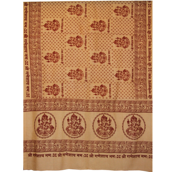 Meditation Yoga Prayer Shawl - Ganesh - Peach Large