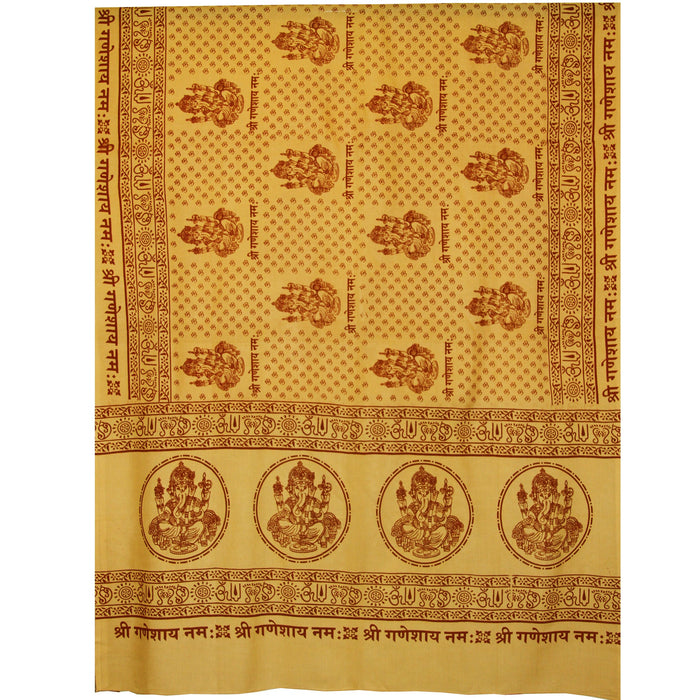 Meditation Yoga Prayer Shawl - Ganesh - Yellow Large