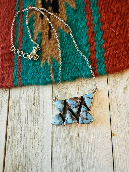 Handmade Sterling Silver & Golden Hills Turquoise Necklace
