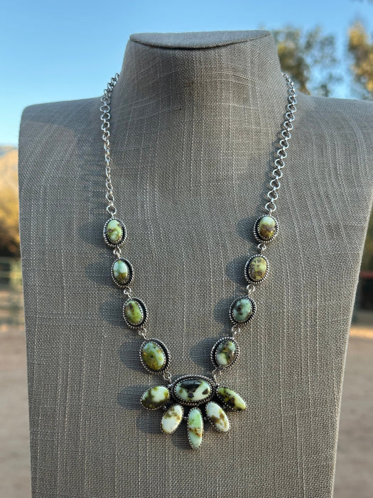 Beautiful Handmade Sterling Silver & Palomino Turquoise Necklace