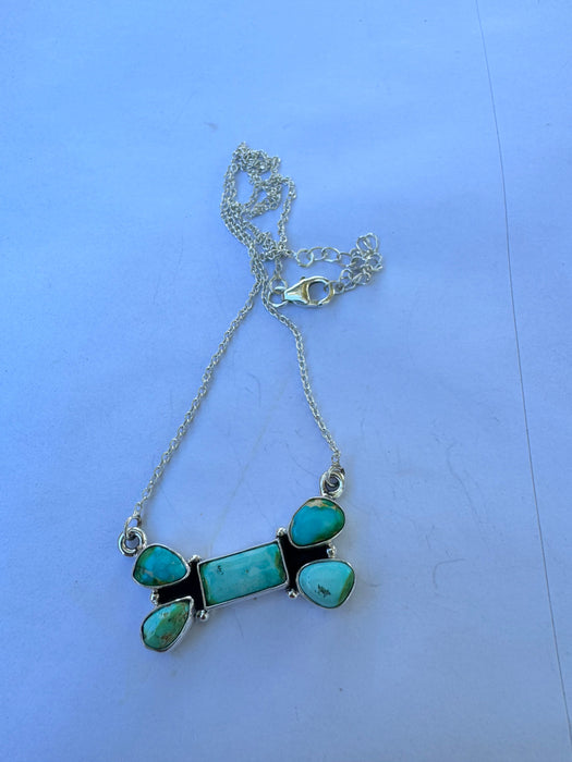 Handmade Sterling Silver Sonoran Mountain Turquoise Necklace