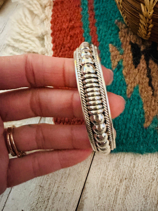 Navajo Rolled Sterling Silver Cuff Bracelet