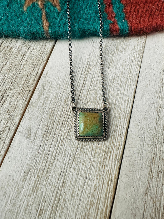 Navajo Turquoise & Sterling Silver Square Necklace