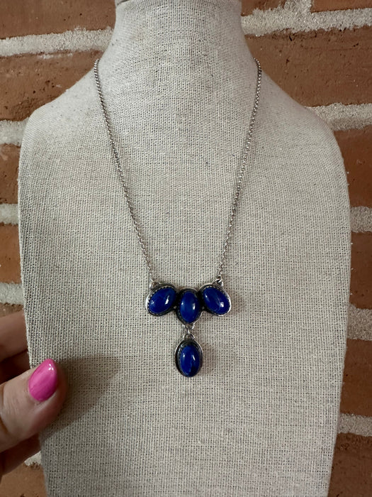 Handmade Lapis & Sterling Silver Necklace