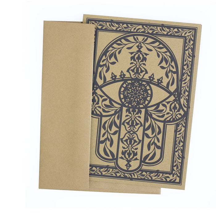 Greeting Card - Judaica - Hamsa Ornamental - 7"x5"