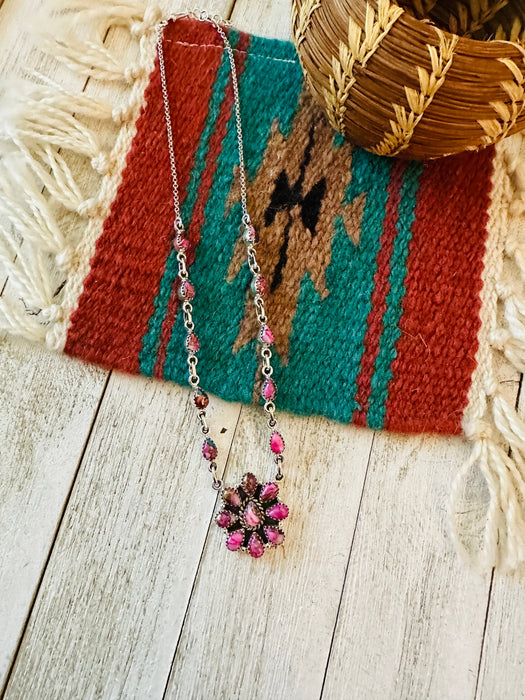 Handmade Sterling Silver & Pink Mojave Necklace