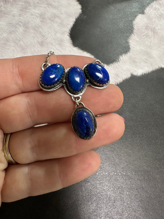 Handmade Lapis & Sterling Silver Necklace